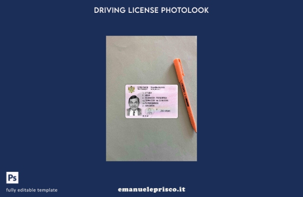 modello FRONTALE photolook della patente di guida montenegrina in stile verifica